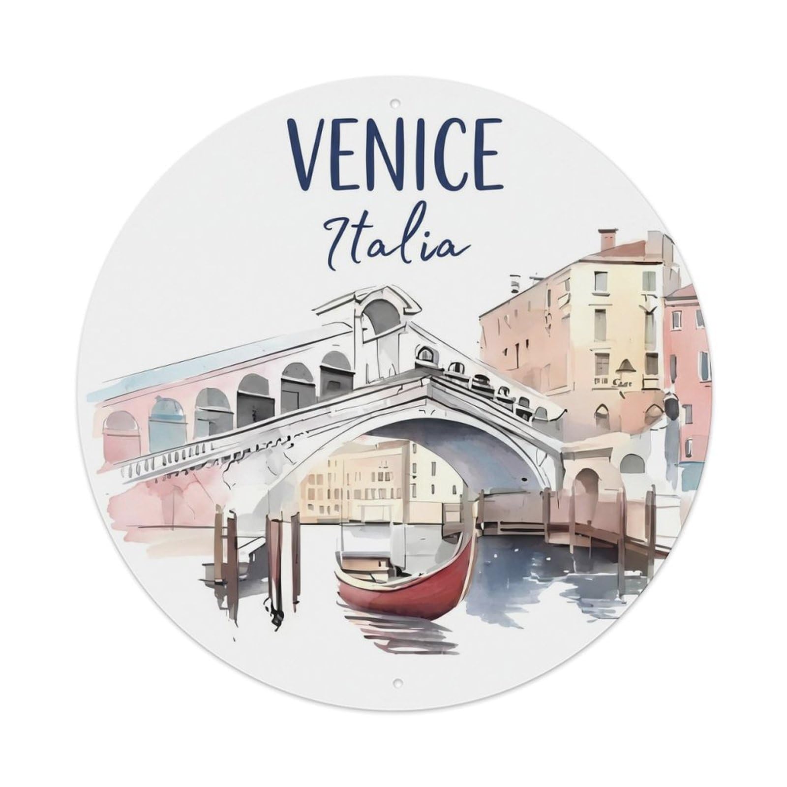 Vintage Travel Italy Bridge Sightseeing Metal Tin Sign Plaque