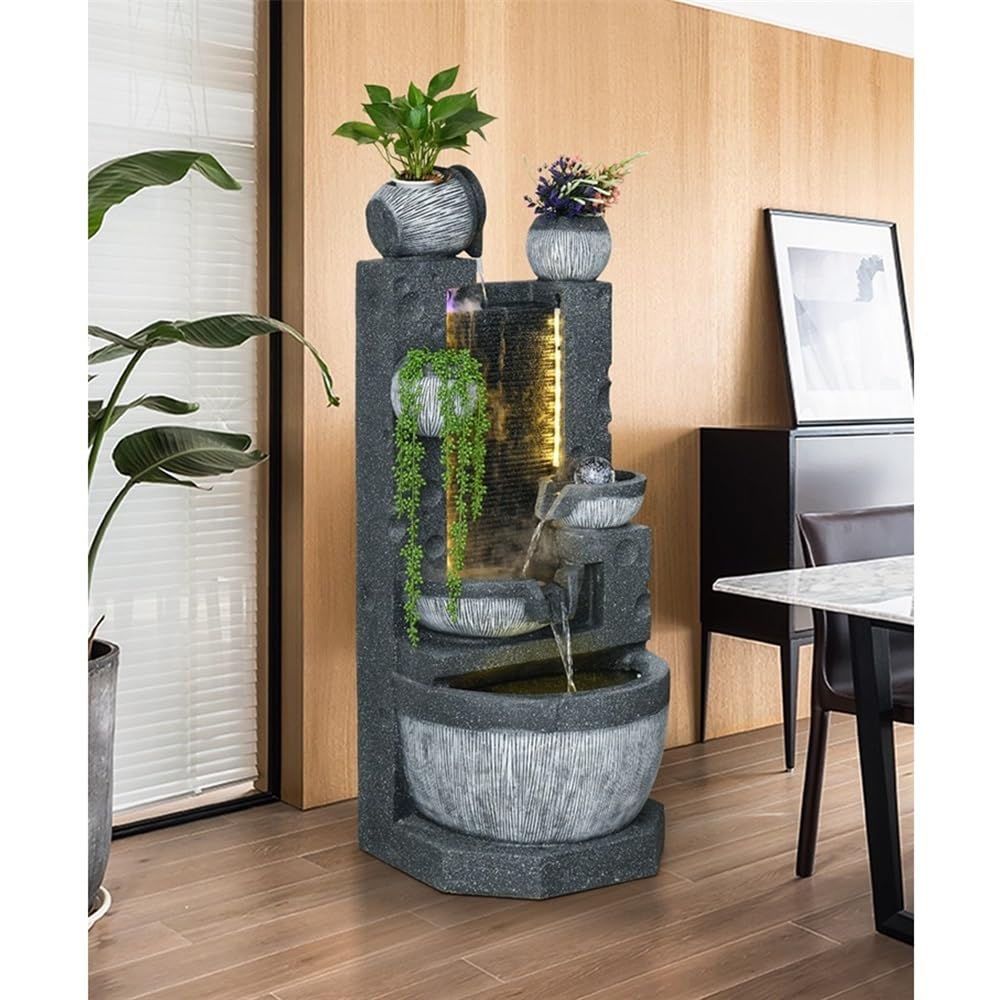 Moderne Rideau d'eau Feng Shui for Salon, Cour, Fontaine de Luxe européenne Fontaines sur Pied