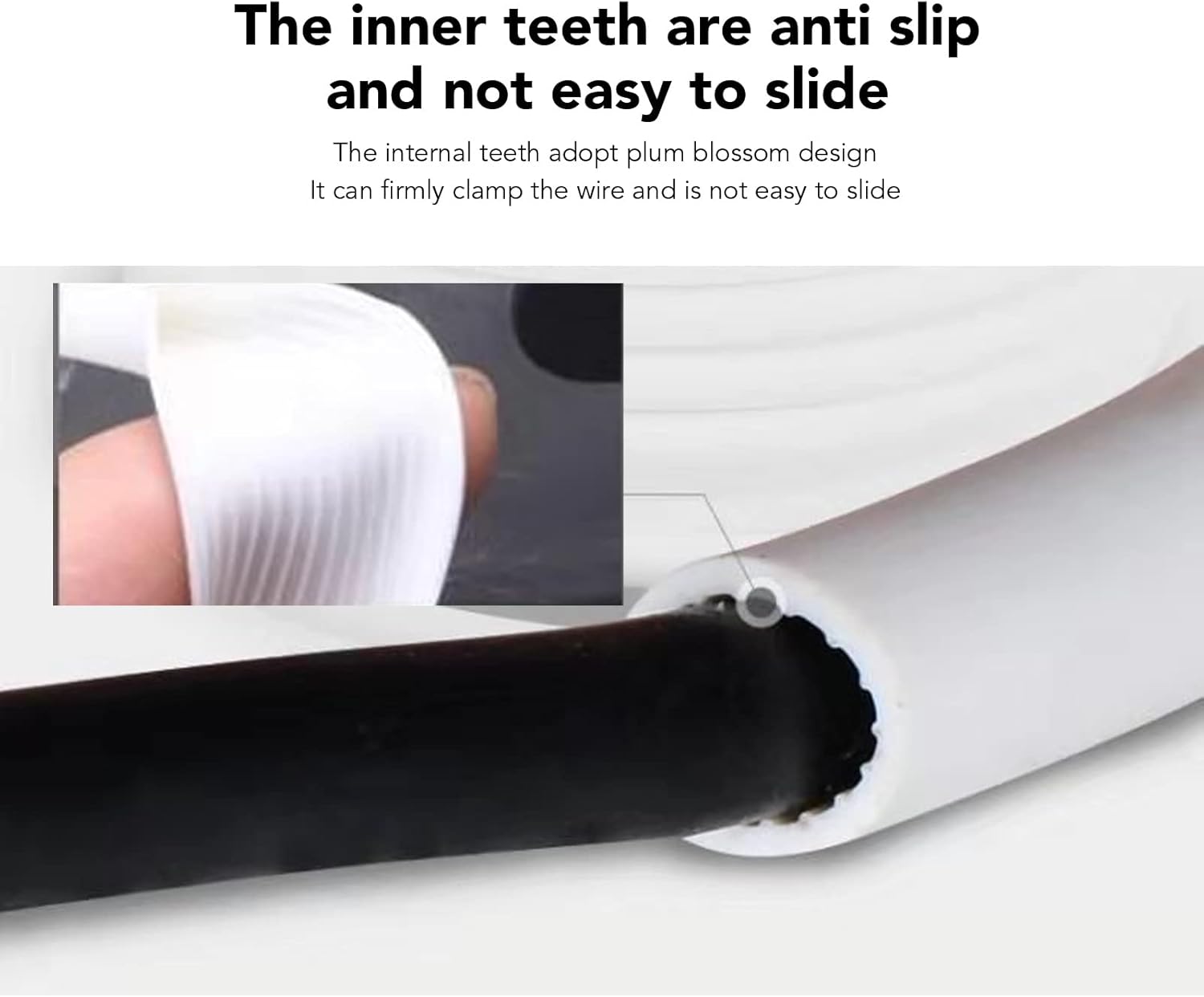 Petal Shape Cable Protector, Printable Cord Protective Tube, Flower Structure Heat Shrink Wrap for Secure Wire Hold, White 3mm Dia 70m Length for Phone Charger Cables