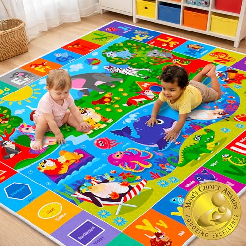 QUOKKA Baby Play Mat for Floor – Super Soft Plush Surface...