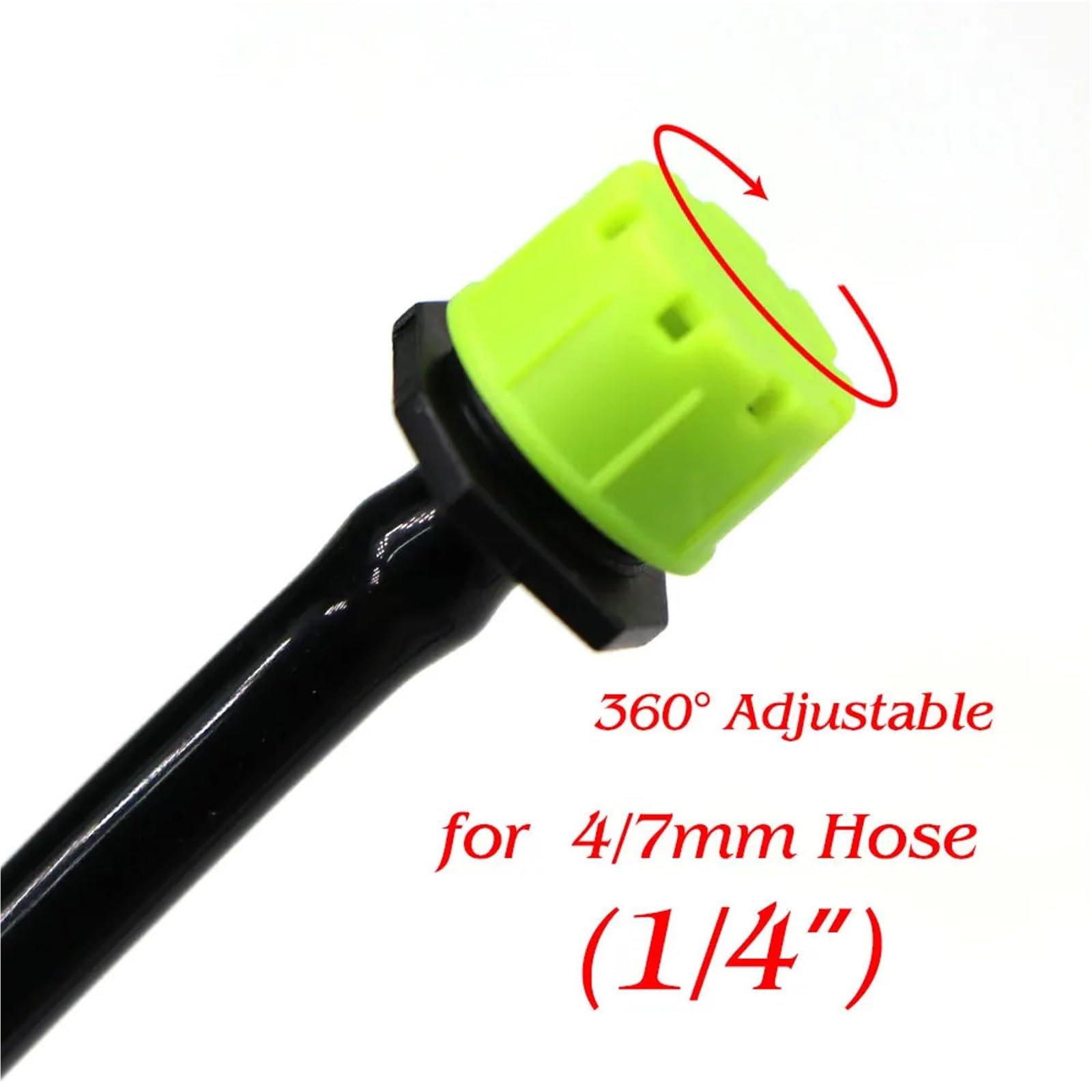 Emisores de Riego por Goteo 30-1000 aspersores de Goteo Ajustables 8 Orificios, Verdes, con emisor 1/4'', Boquilla microgoteo for Sistema riego Manguera jardín(F-1000PCS)