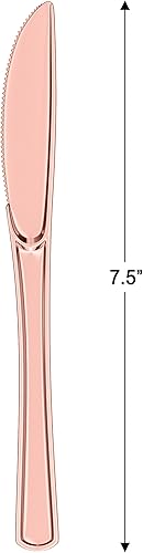 Miniatura 9 de Exquisite Cubiertos de plástico, cubiertos de alta calidad, color oroplata se parecen, cubiertos de plástico resistente, 120 unidades (oro,