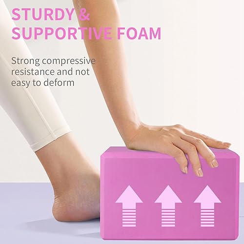 Miniatura 4 de 1 Pack Large Yoga Block 9x6x4 Inches, Sturdy Yoga Foam Blocks, High Density & Non Slip Surface for Yoga, Pilates & Stretching, Fitness Accessories