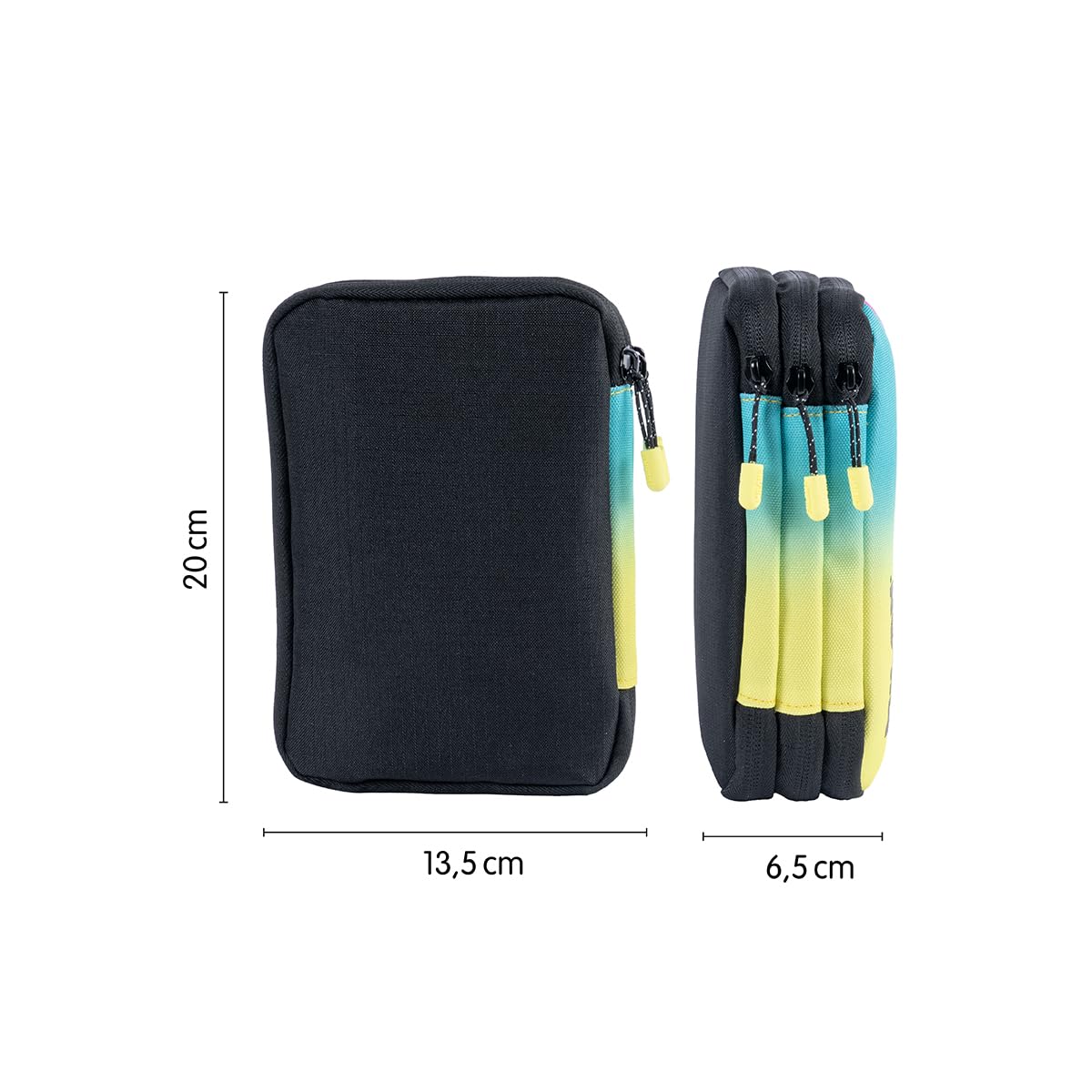 Milan® Plumier 3 Pisos con Contenido colección Sunset, Negro