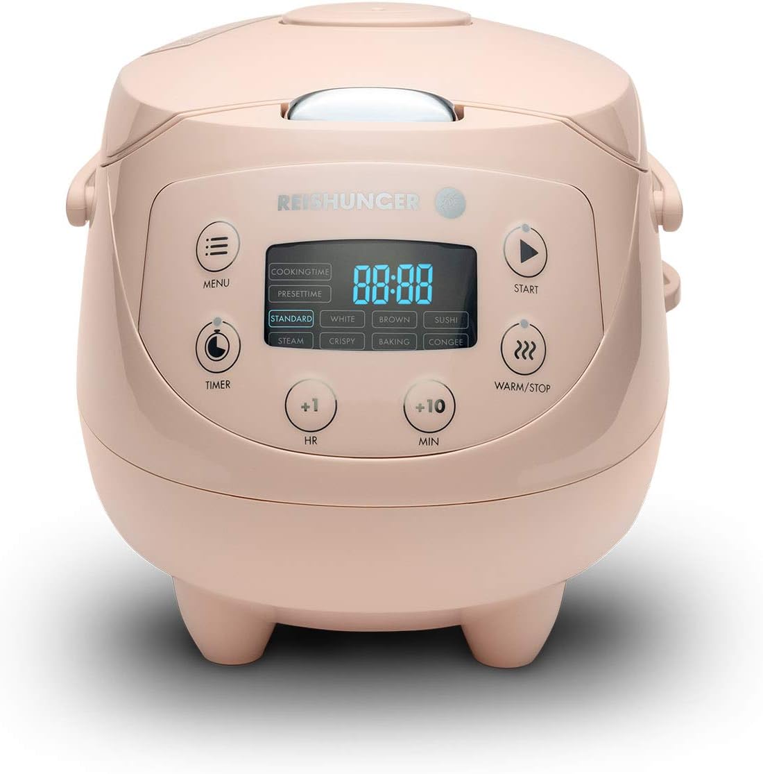 Reishunger Digital Mini Rice Cooker & Steamer Pink Keep Warm