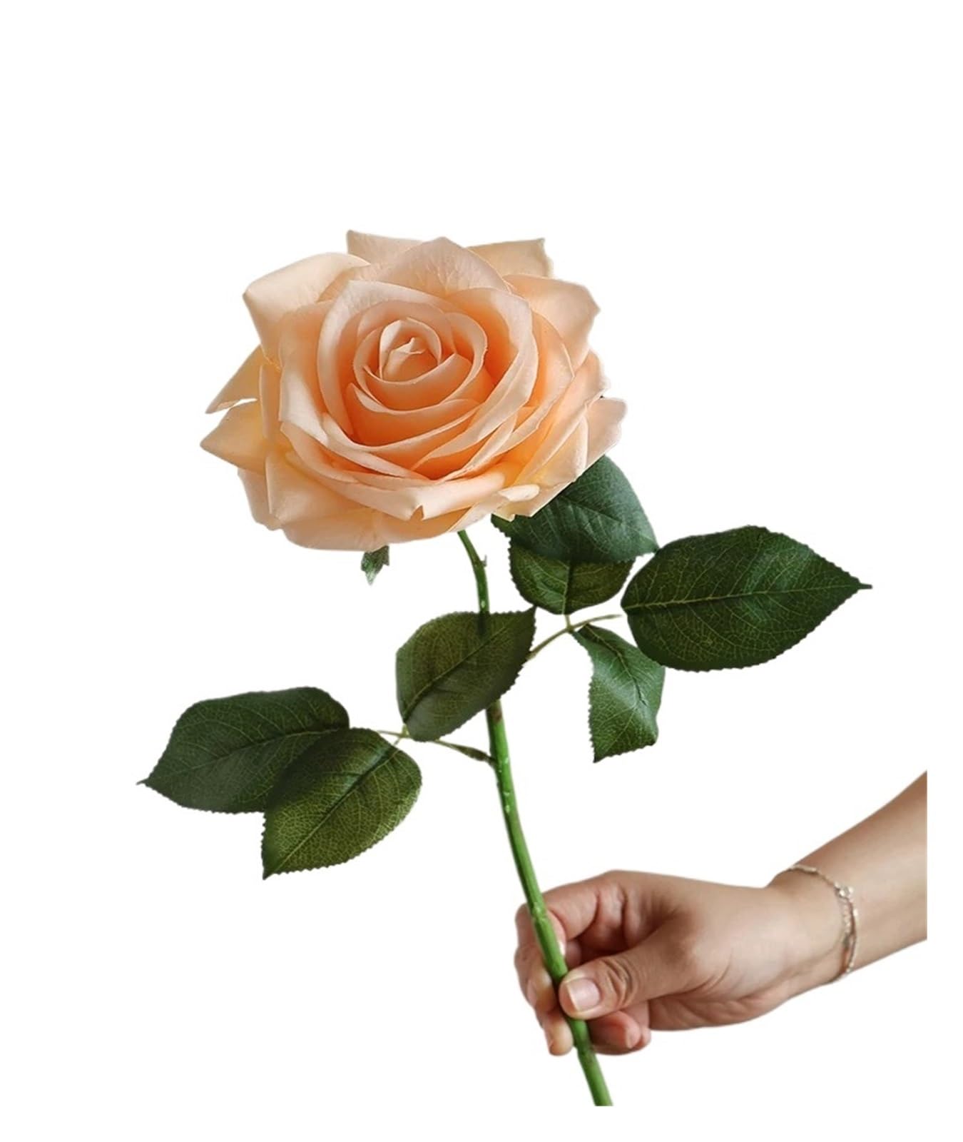 Casetlong 3/6 PCS Artificial Flowers Silk For Wedding Home Décor Bouquets DIY Floral Arrangements(Champagne Roses,6Pcs)