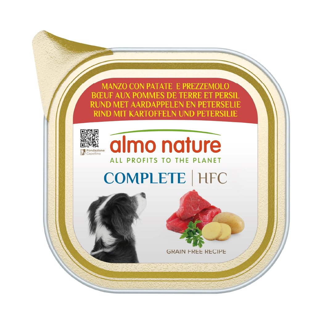 almo nature HFC Complete Wet Food for Adult Dogs – Beef with Potatoes and Parsley – 1.65 kg Pack (11 x 150 g)