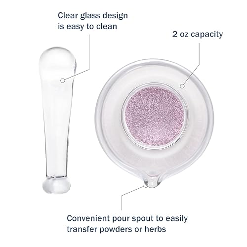 Miniatura 8 de Apothecary Products Cuenco de mortero y mortero  Mezclador y molinillo para medicina  Porcelana  4 onzas