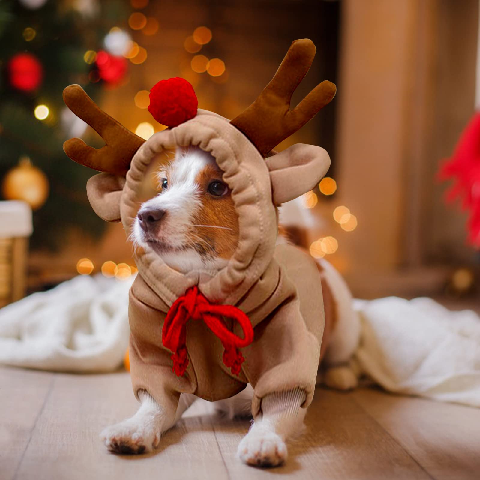 Cappotto Natalizio Per Cani E Gatti - Felpa Con Cappuccio Pupazzo Di Neve, Taglia L, Per Autunno E Inverno - Foto 6