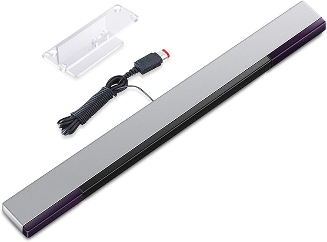 KIMILAR Wii Sensor Bar, Infrared LED Replacement Wired Sensor Bar comaptible with Nintendo Wii & Wii U with Clear Stand