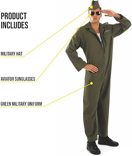 Vista 3 de fun shack Traje de vuelo para hombre, trajes de vuelo para hombres, disfraz de piloto de combate para hombre, mono de la fuerza aérea para hombres