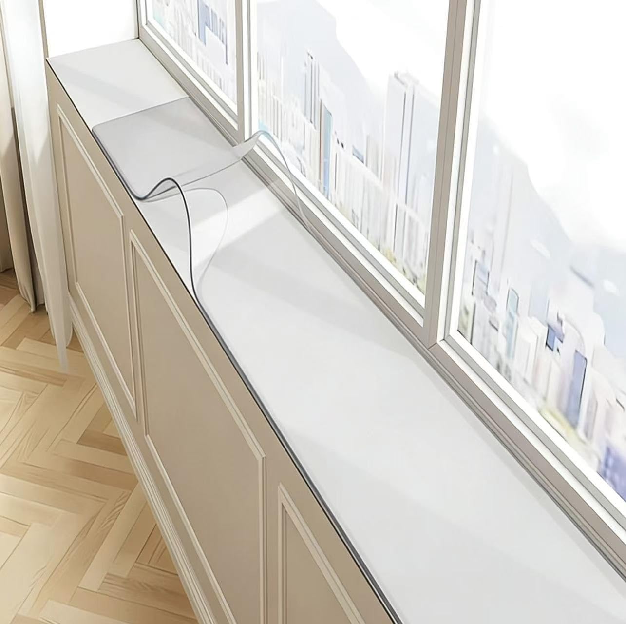 Clear PVC Window Sill Protector, Transparent Protective Mat for Home(20x100cm)