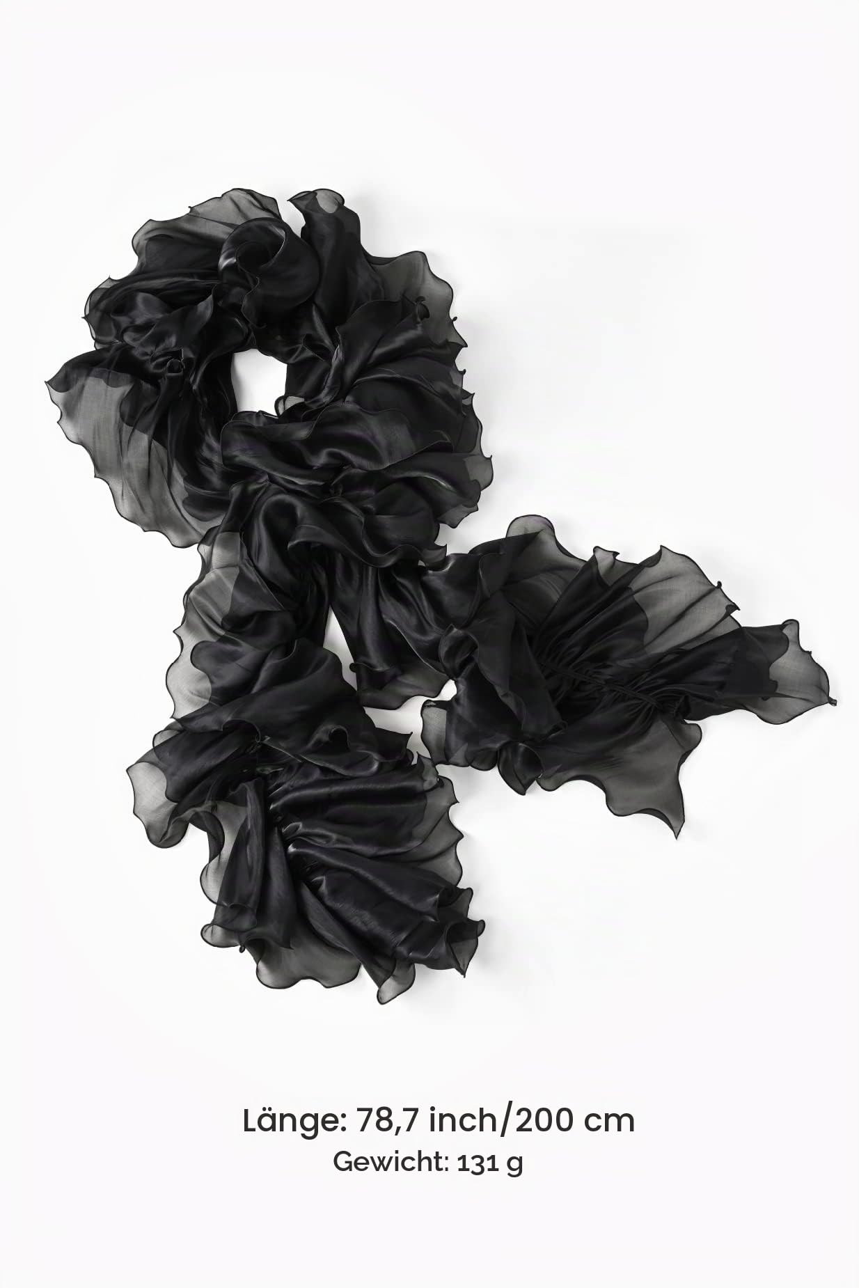 BABEYOND Chandelle Silk Boa Gatsby Boa 1920er Jahre Flapper Zubehör, schwarz, Einheitsgröße