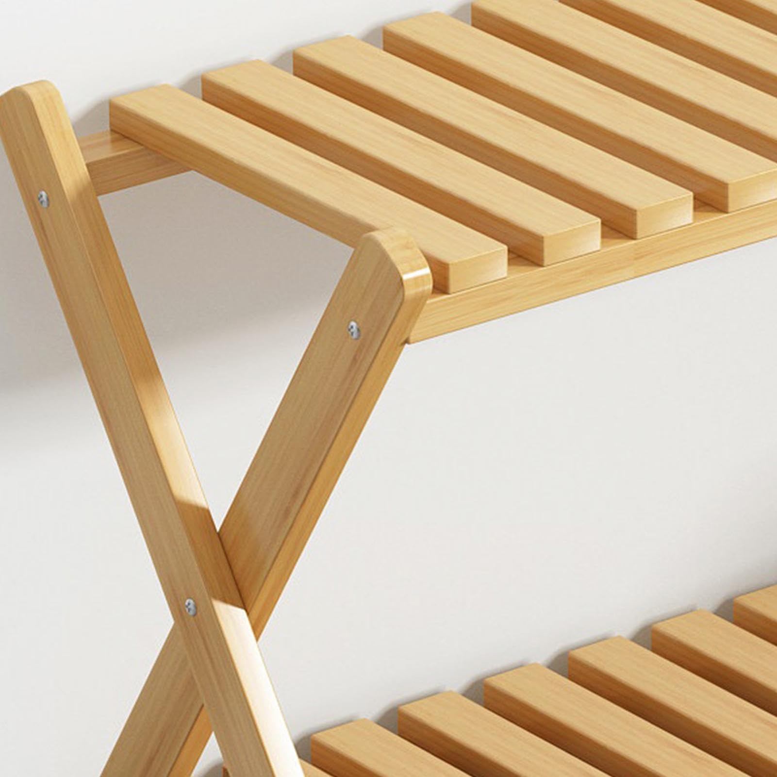 Support en bois d'intérieur Étagère à pots de fleurs 2 niveaux | Présentoir à d'Extérieur et Intérieur Pour Terrasse, Jardin, Porche, Entrée, Salon, Serre, Présentoir De Fleurs Et