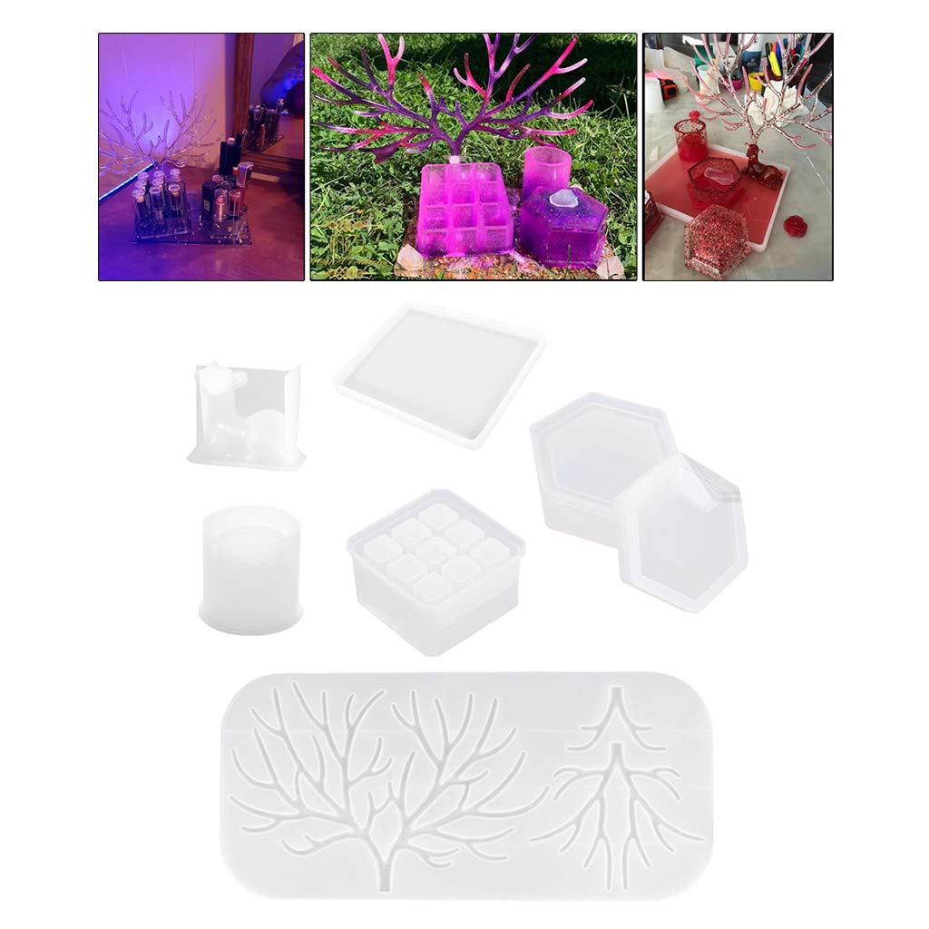 1 set di stampi in resina epossidica a forma di cervo per trucco e gioielli, vassoio in silicone