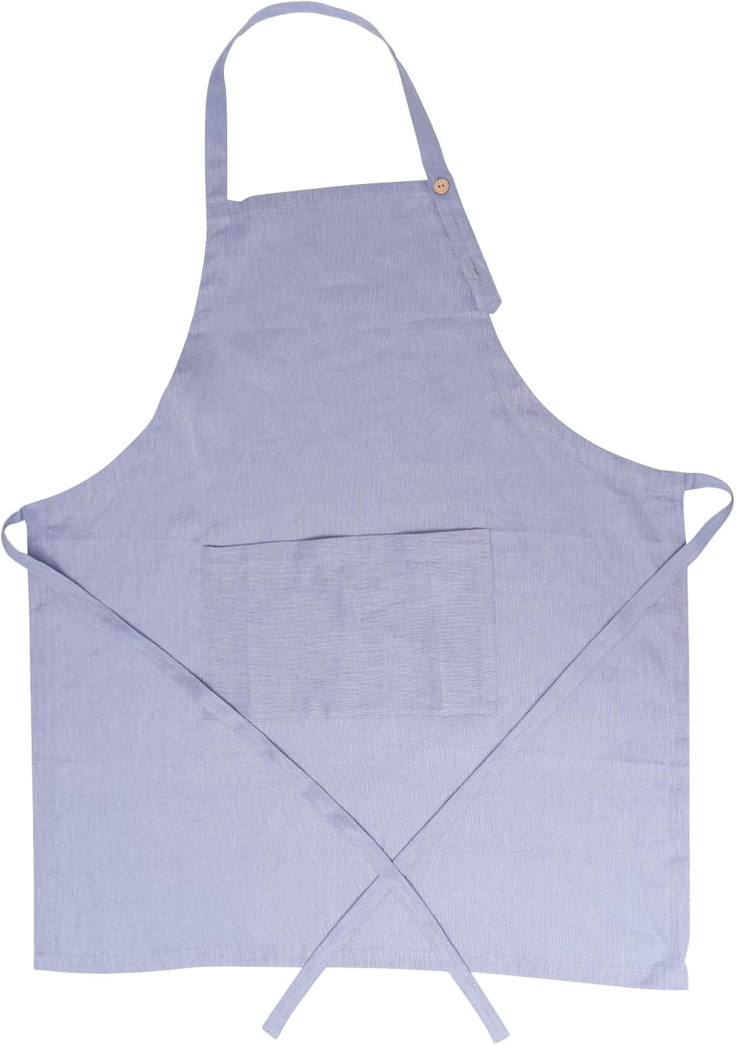 100% Linen Apron Dress with 1 Pockets For Women Men Neck Adjustable Button Apron Waitress Server Cooking Kitchen
