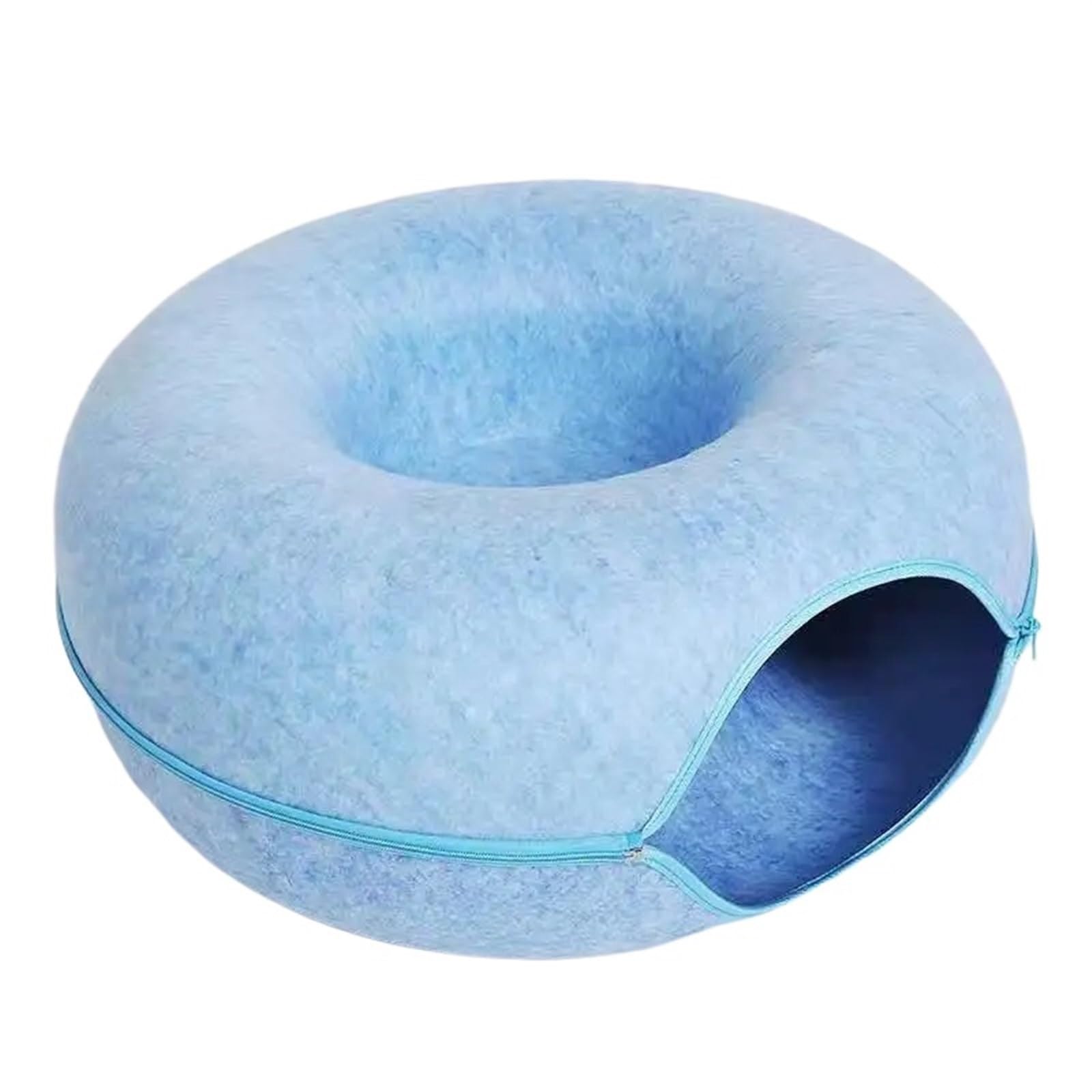 Cuccia A Ciambella Per Gatti Con Tunnel Rimovibile, Nido Rotondo In Feltro Traspirante, Morbido E Lavabile
