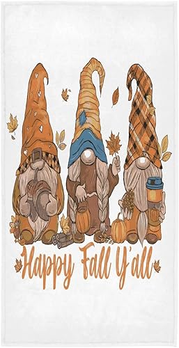 Miniatura 1 de Happy Fall 'y All - Toallas de mano de microfibra para baño, 16 x 30 pulgadas, lindos gnomos de otoño, toallas de cocina suaves para platos, toallas