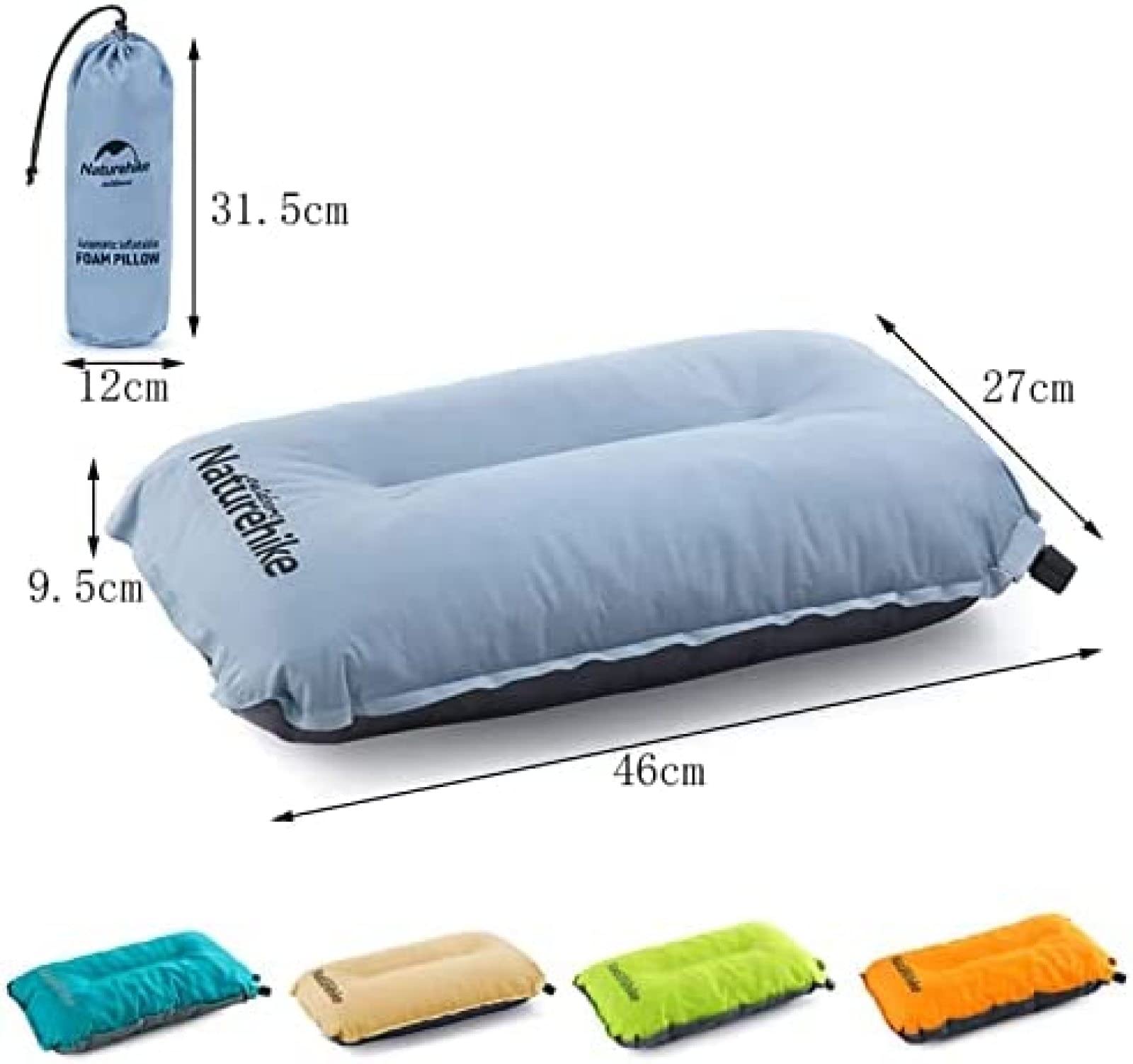 Oreiller De Camping Auto-gonflant Ultraléger, Oreiller De Plage Gonflable, Coussin De Voyage Ergonomique Compact Et Confortable Compressible, Oreiller Gonflable Pour Le Soutien Lombaire Du Cou, Av