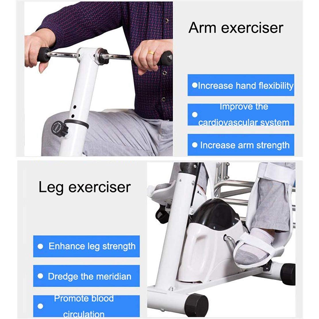Przenośny do ćwiczeń rower do ćwiczeń na ramię i stopę - rower rehabilitacyjny regulowany skok sprzęt rehabilitacyjny przenośny rower treningowy dla seniorów i osób starszych