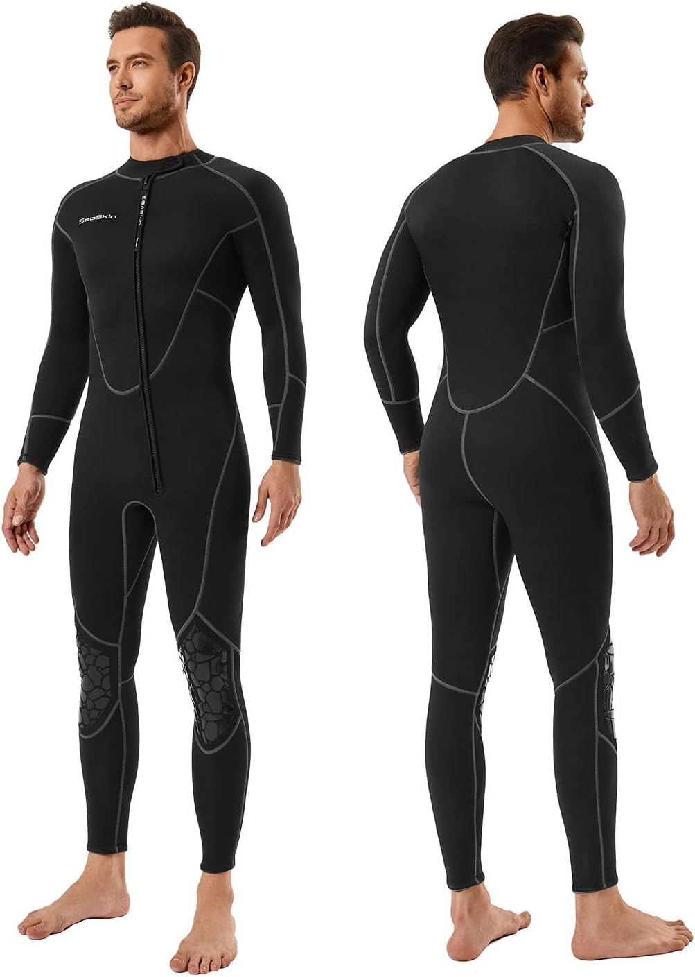 Mens 3mm Shorty Wetsuit Womens, Full Body Diving Suit Front Zip Wetsuit for Diving Snorkeling Kayaking Swimming