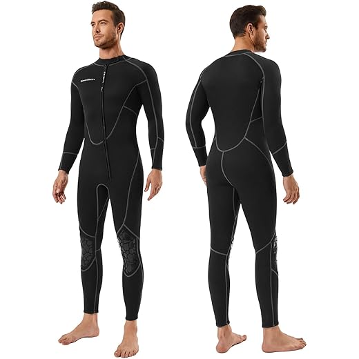 Mens 3mm Shorty Wetsuit Womens, Full Body Diving Suit Front Zip Scuba Diving Wetsuit Snorkeling Surfing (Mens Fullsuit, M)