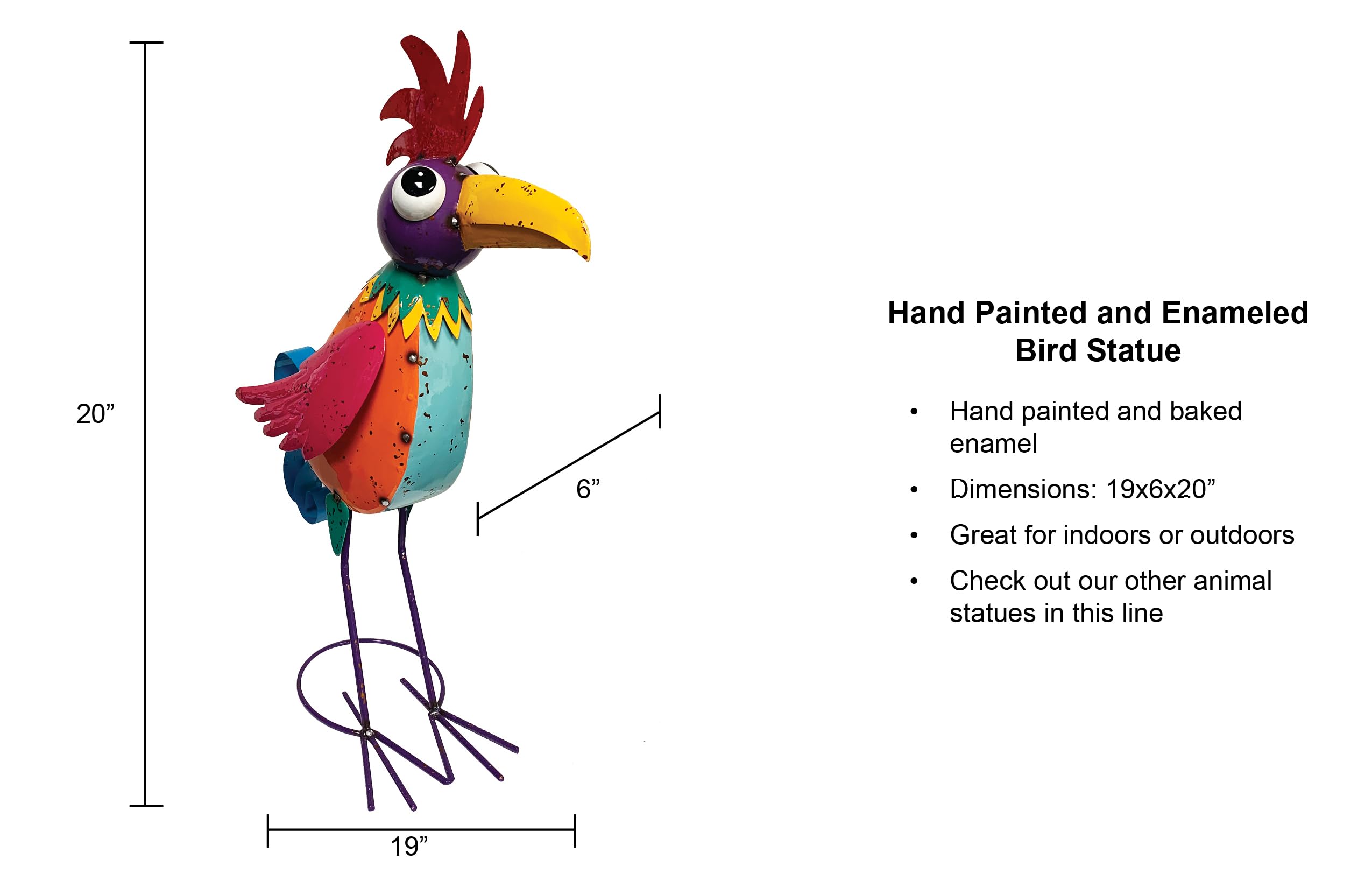 Amazon.co.jp: Continental Art Center カラフルな鳥の像 芝生&庭の