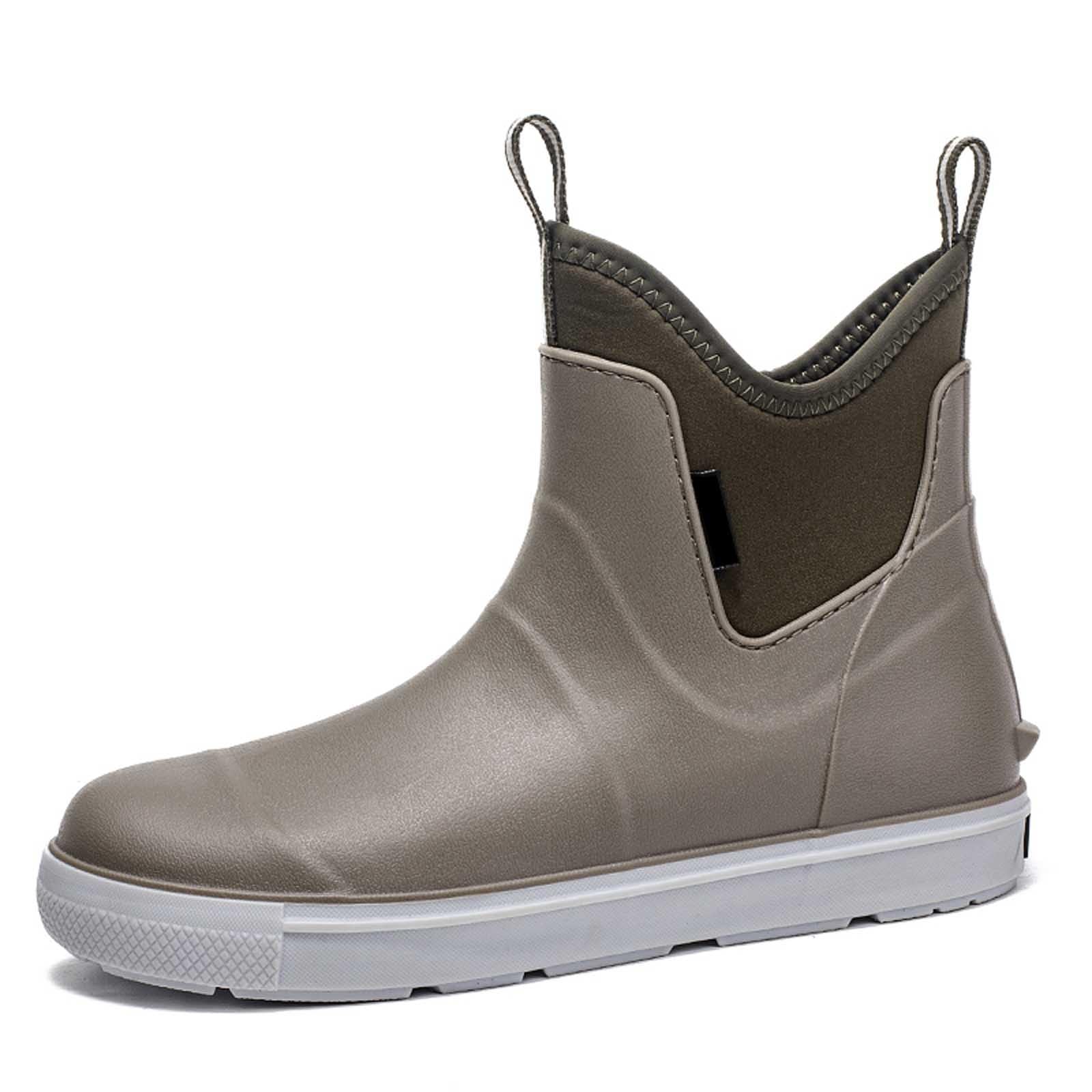 Stivali di gomma da uomo, antiscivolo, leggeri, da lavoro, da giardinaggio, ultraleggeri, da pesca, a mezza altezza, impermeabili, 38 – 46 EU