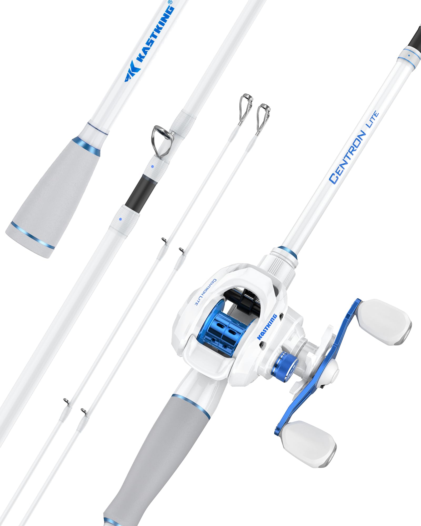 KastKing Centron Lite Travel Fishing Rod and Reel Combo, Packable Twin-Tips Spinning & Baitcaster Combos, Lightweight IM6 Graphite, Portable Multi-Piece Kit for Freshwater Saltwater Bass Trout