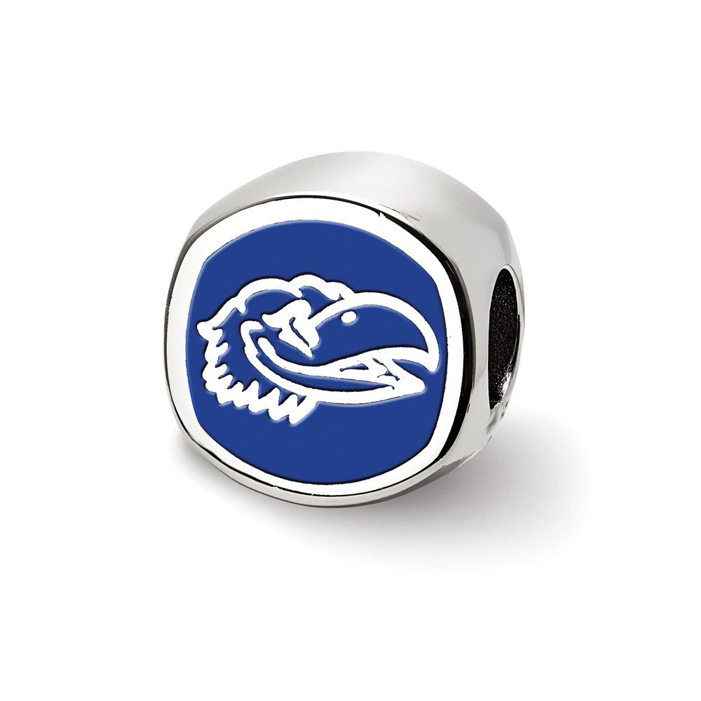 Kansas Cushion Shaped Logo Bead (Sterling Sliver)