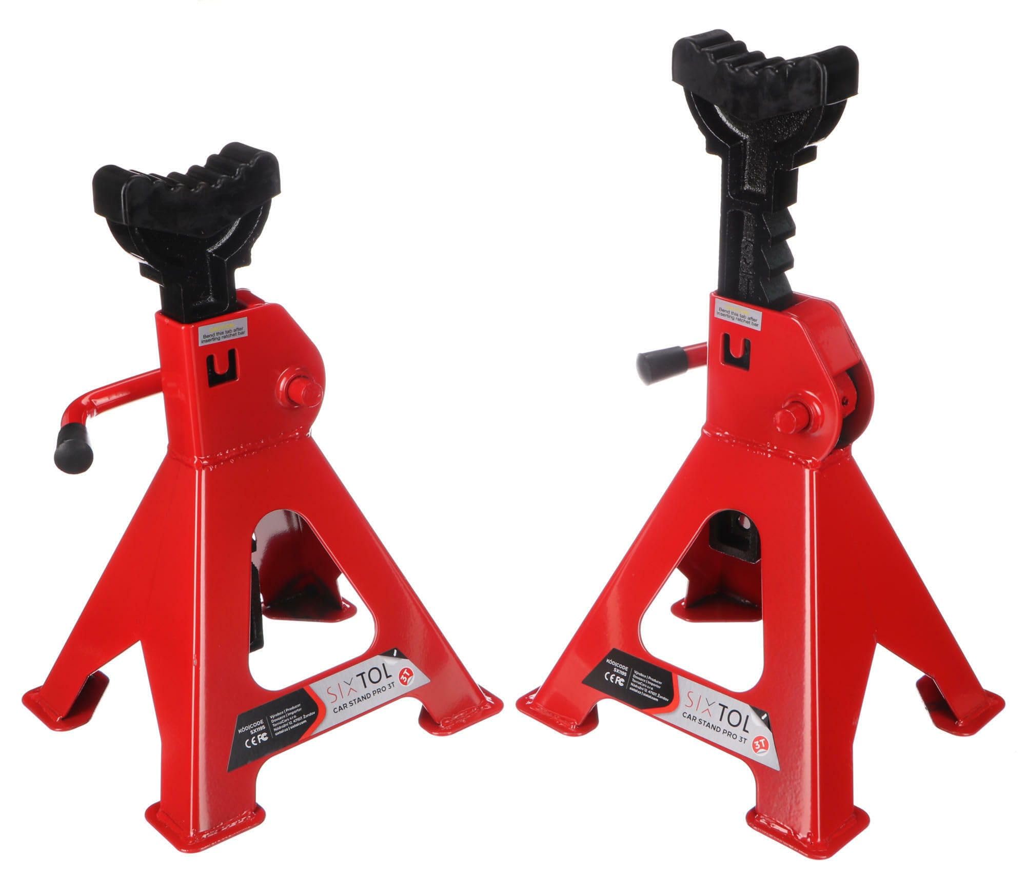 SIXTOL MECHANIC CAR STAND PRO 3T | Heavy-Duty Jack Stands | Adjustable Height | Set of 2