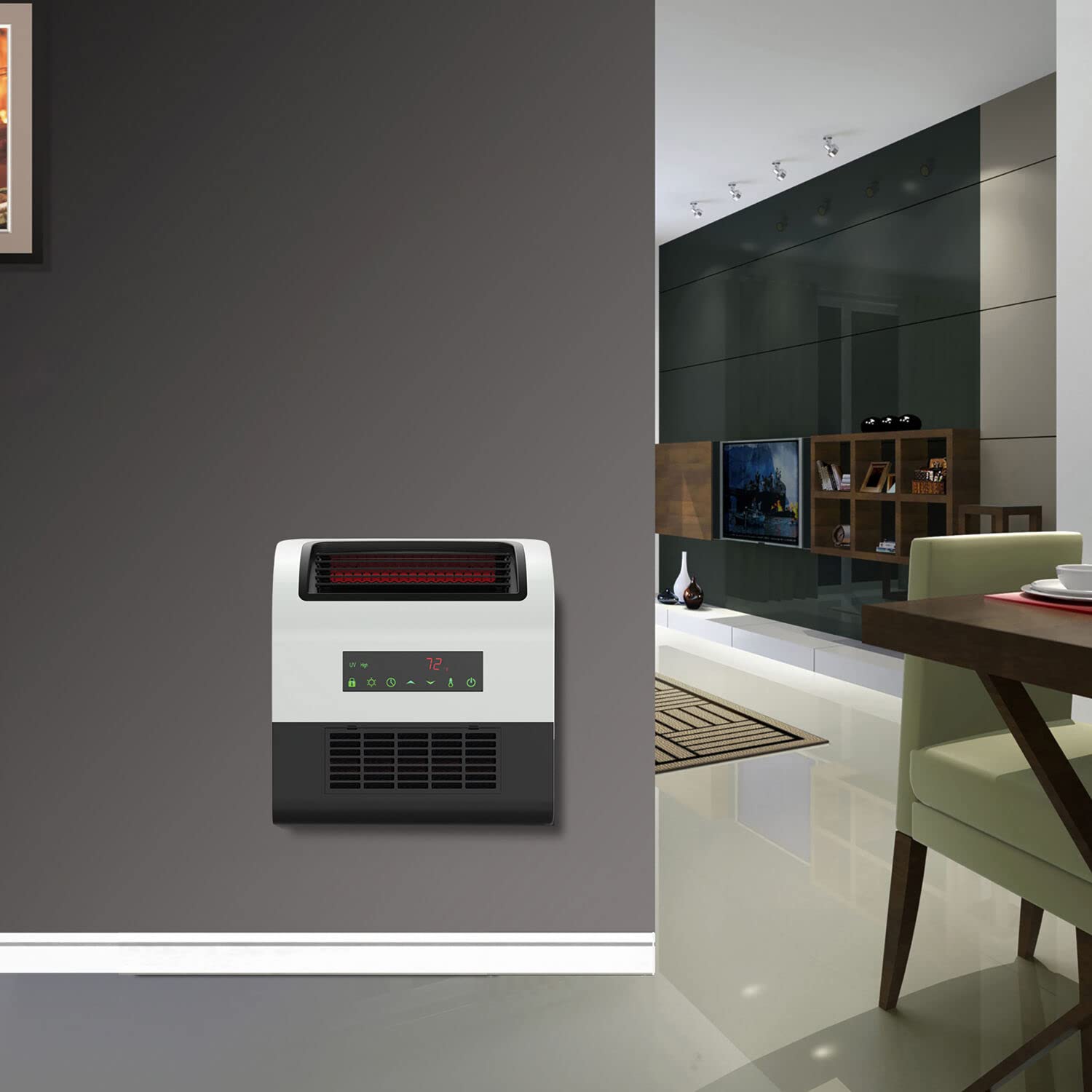 Amazon.com: LifeSmart Slimline Infrared Quartz Touch Control LED Display  Wall-Mount Heater with UV Light with 3 Heat Settings,12H Timer : Home u0026  Kitchen