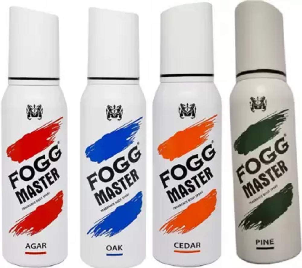 Fogg BODY SPRAY MASTER PINE CADER,OAK,AGAR Deodorant Spray - For Men & Women (480 ml, Pack of 4)