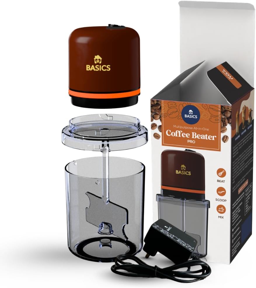 Coffee Beater Pro Automatic | Whipped Butter | Egg Beater | Pancake Mixer | Pakoda Batter, Electric 40 W, Brown
