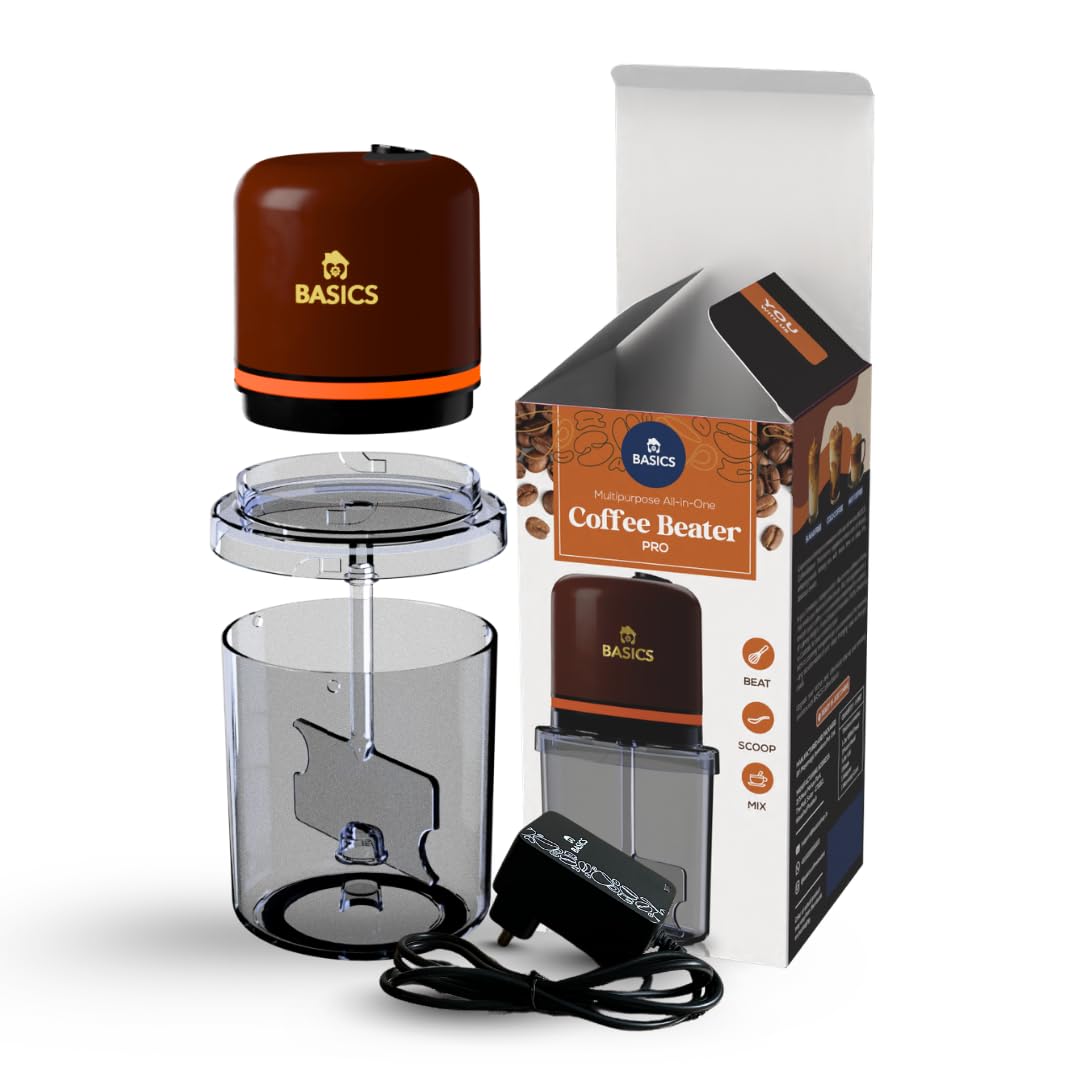 Coffee Beater Pro - Automatic | Whipped Butter | Egg Beater | Pancake Mixer | Pakoda Batter, Electric 40 W, Brown