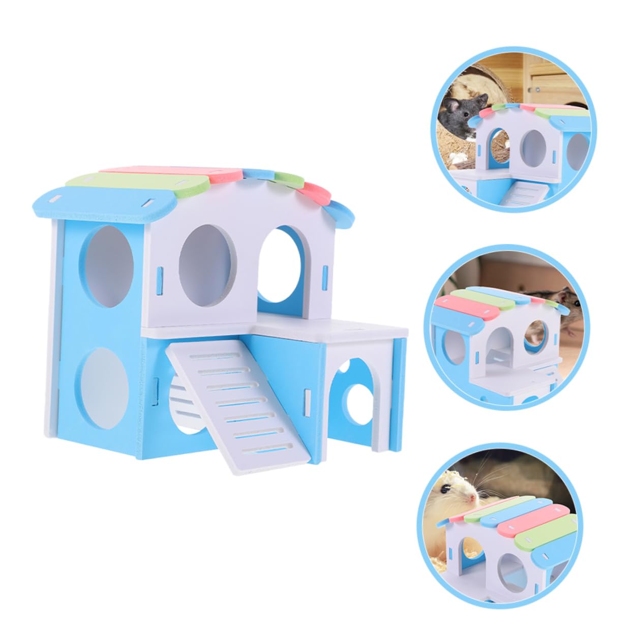 Amazon | Toddmomy ハムスター 隠れ家 2個セット 二建てハウス PVC製 2