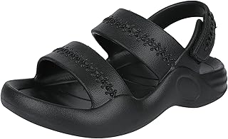 Lykmera Sandálias infantis modernas respiráveis com sola grossa sandálias de verão leves e macias sandálias infantis sapatos de casamento para meninas pequenas (preto, 3,5 crianças grandes)