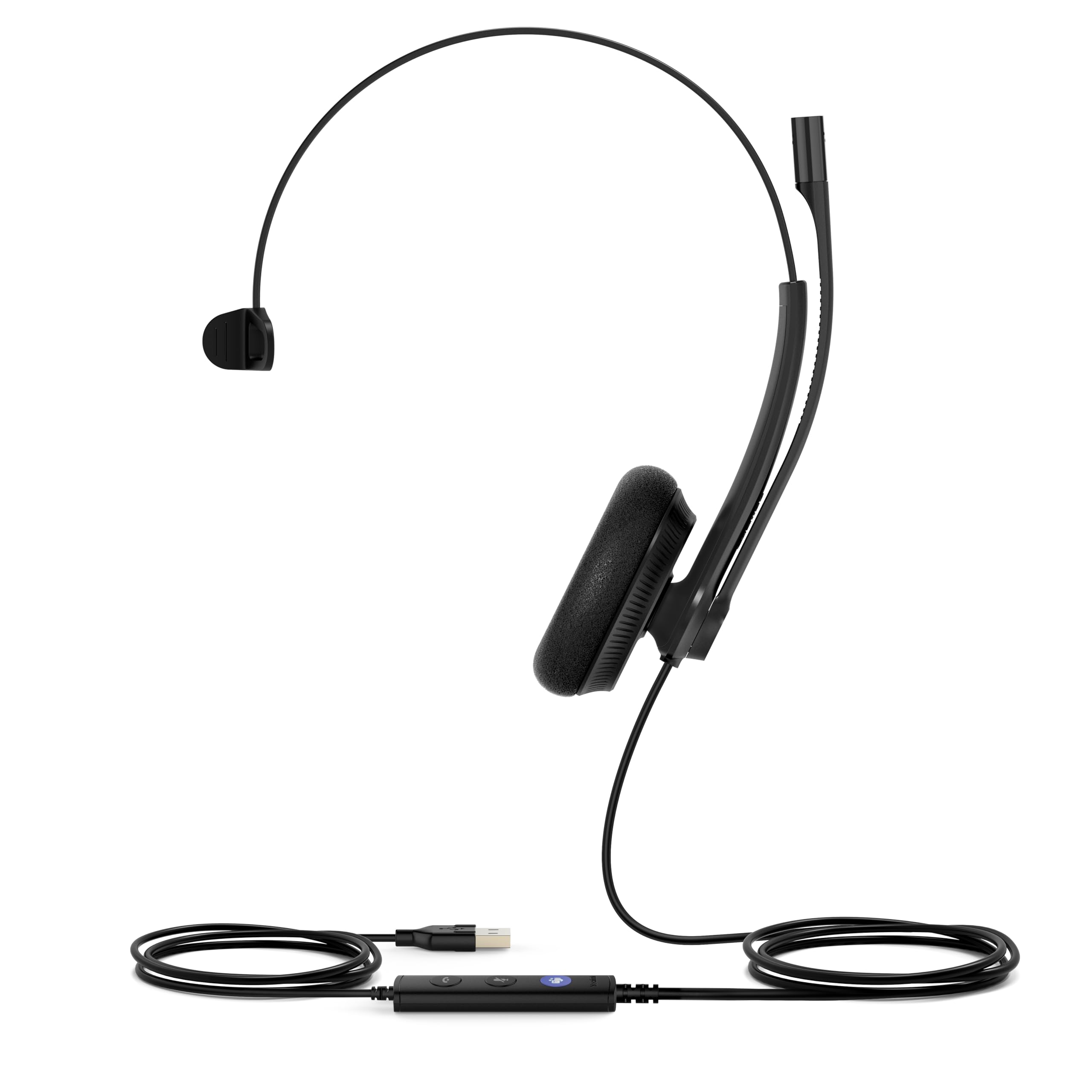 Yealink UH34 Lite Professional USB-A, Plug & Play Monaural Corded Headset with Noise Cancelling Microphone, In-line Controller and Soft Foam Ear Cushions (Optimised for Microsoft Teams) – Black