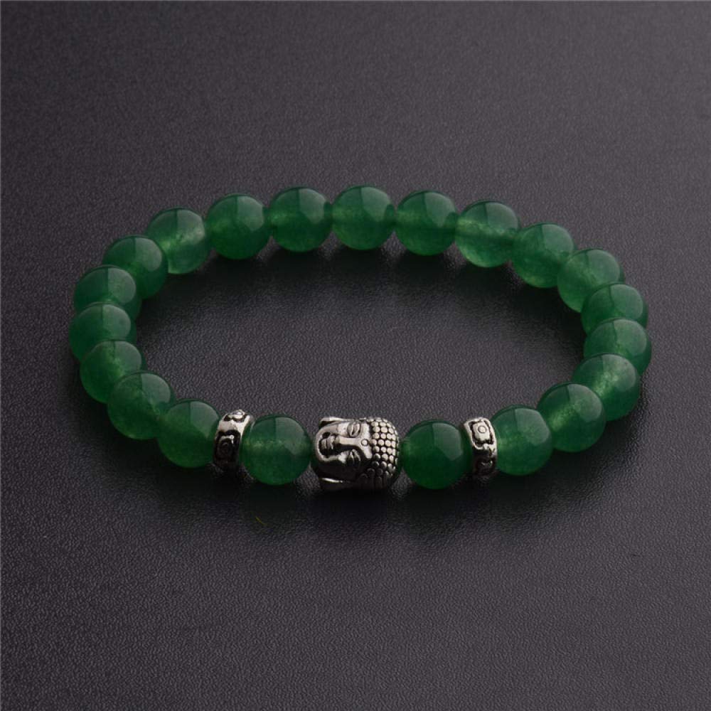 Steinarmband, Naturstein gewebtes Perlen Armband Schüler Paar dunkelgrünes Achat Perlen elastisches Armband Naturstein Kopfperlen Armband Armband Persönlichkeit Kleidung Accessoires Schmuck Schmuck
