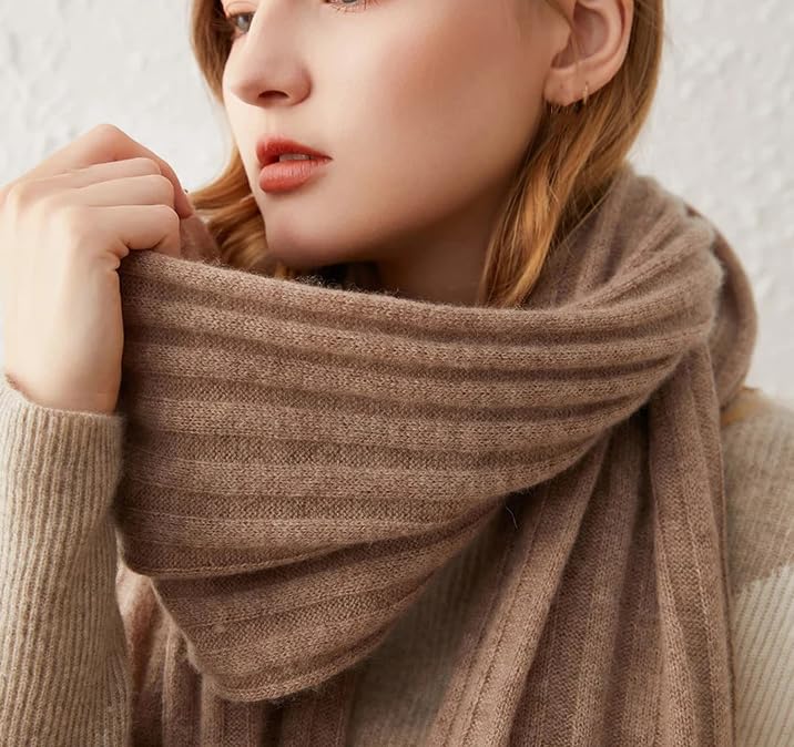 Dninmim Bufanda de cachemira sólida para mujer, otoño e invierno, 185 x 50 cm, bufandas ligeras y cálidas
