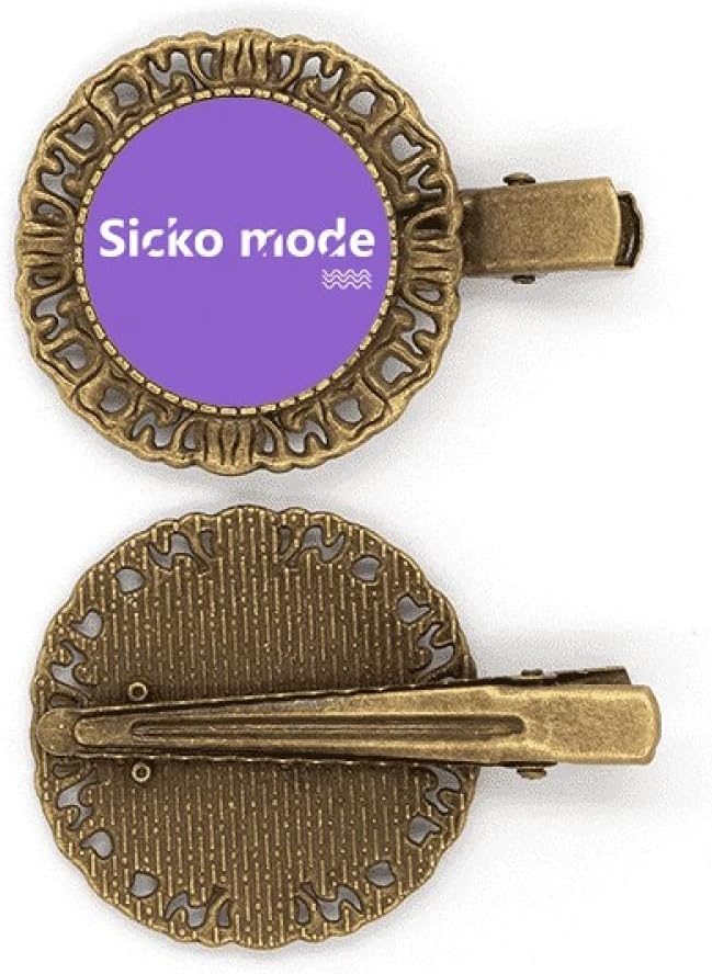 Sicko Mode Song Art Deco Fashion Hairpin Headdress Brooch Hair Clip Barrette