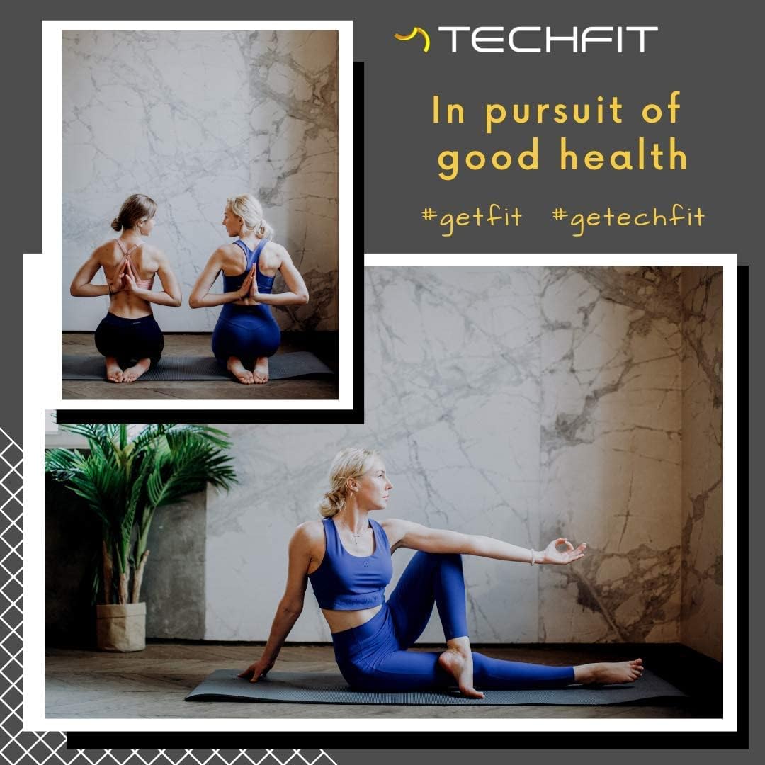 TechFit Fitness Tappetino Yoga Professionale - Ideale per Palestra in Casa, Esercizi del Pavimento, Campeggio, Stretching, Pilates 10 e 15 mm