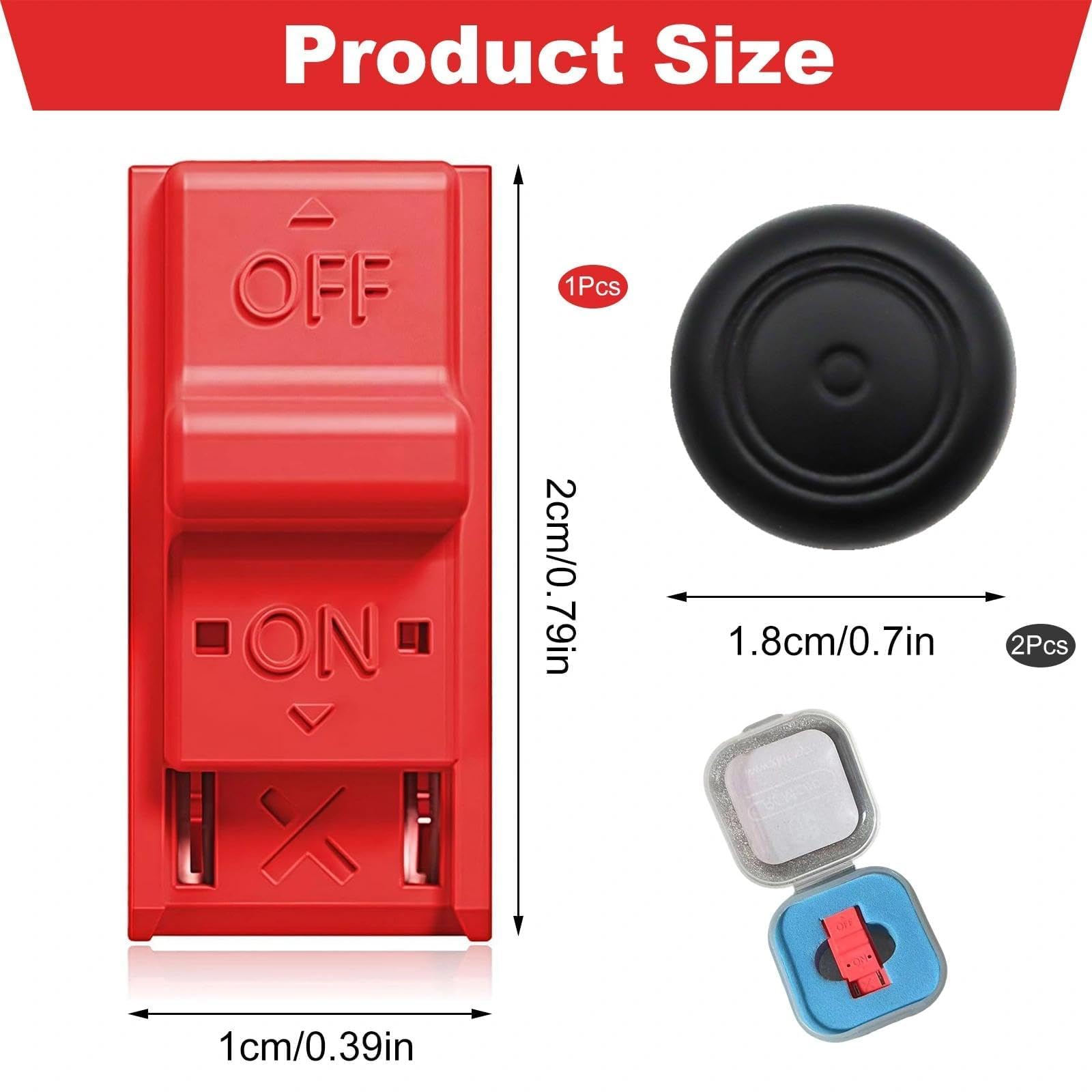 RCM Jig for Nintendo Switch, Gamer Gear RCM Clip for Nintendo Switch with 2 PCS Joystick Caps, Circuit Edit File Tools with Storage Box, Short Circuit Tools for NS Modification (Red) - 2