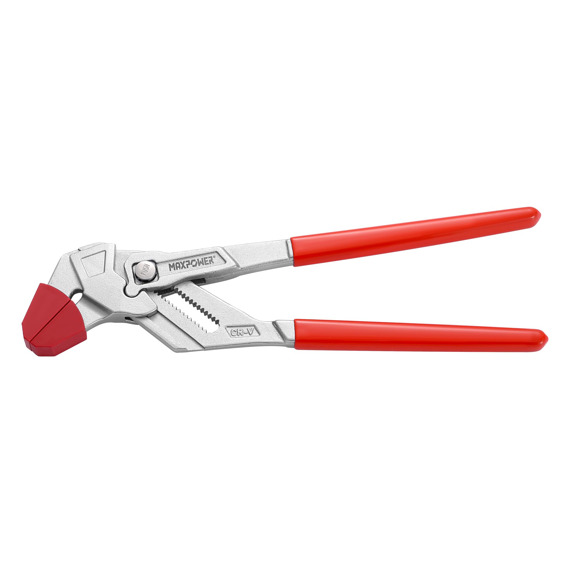 MAXPOWER Clé Multiprise 10" (260 mm) – Ouverture 52 mm, Acier Cr-V, Poignée Antidérapante, Verrouillage & Graduation, avec Capuchon de Protection