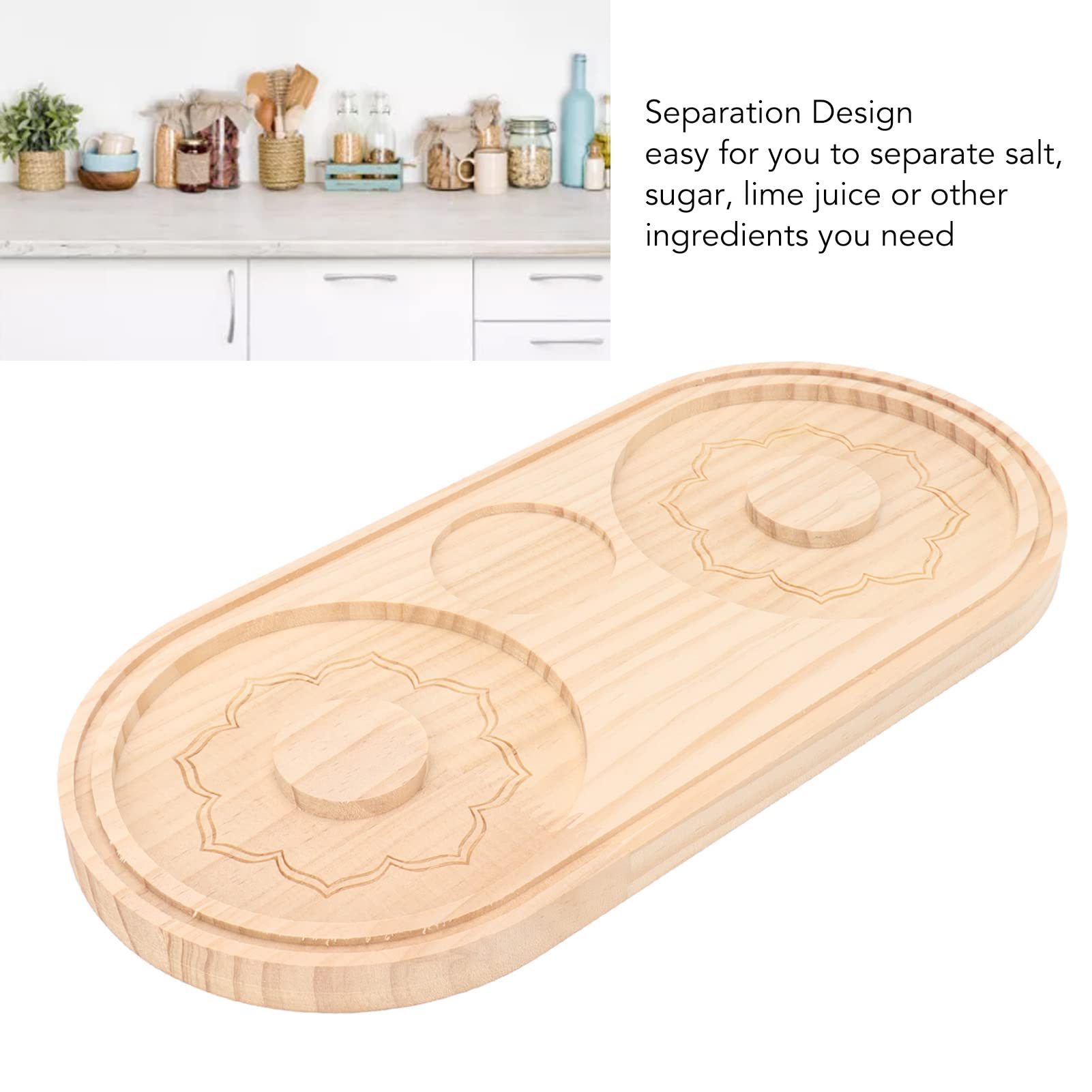 Glass Rimmer, Tool Margarita Salt Rimmer Waterproof Easy Use Pine Wood for Party (B)