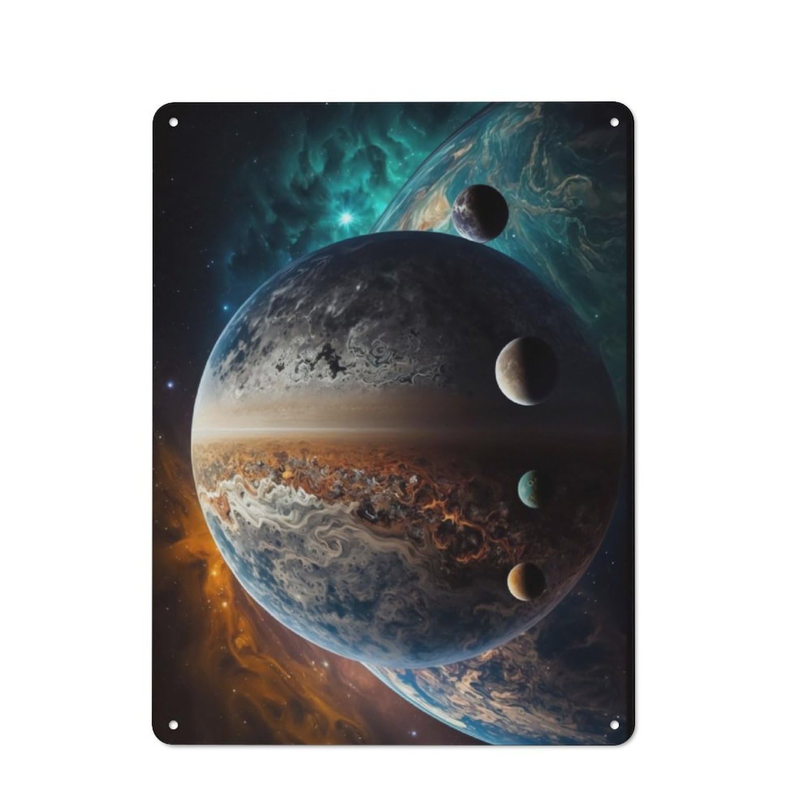 Junmoney Exoplanet Wolf 1061C Rustic Tin Sign 40X30cm For Living Room Or Hallway, Suited To Living Room Decor Lovers