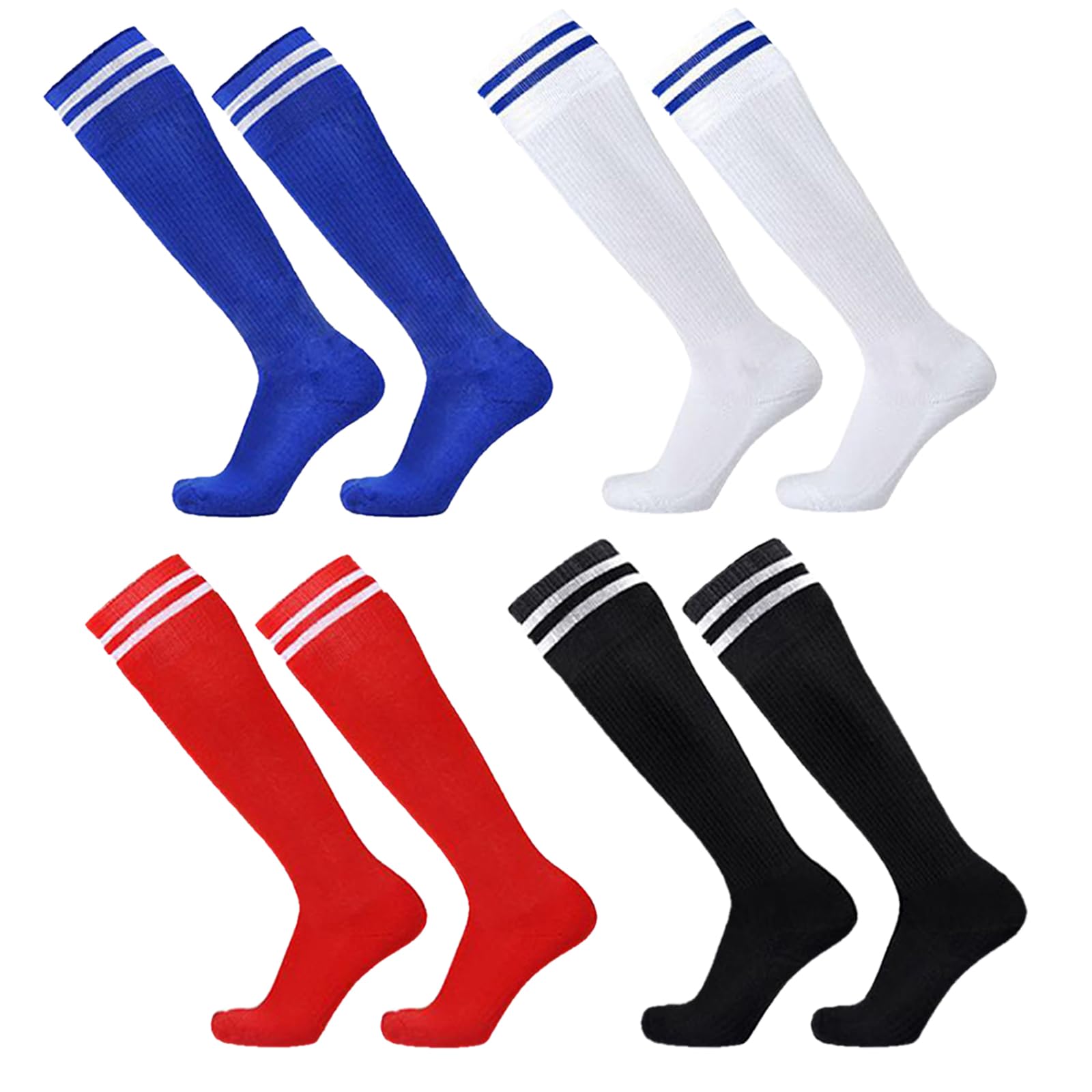 FASECKS Jongens voetbalsokken ademende sport training accessoires voor kinderen,Antislip lange sokken voor kinderen, Zwart, One Size