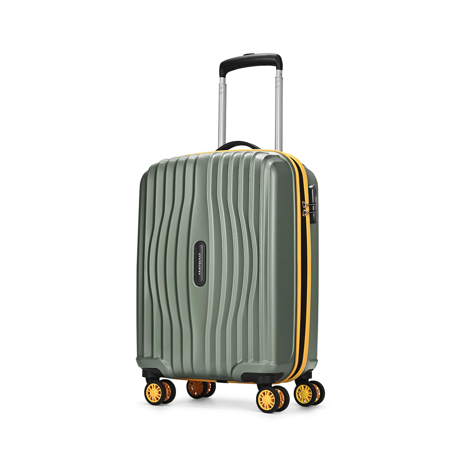 Cabin Vortex Plus | Trolley Bag, 55 Cm, Small Hardside Luggage | 8 Wheels, Combination Lock | Polycarbonate | 3 Year International Warranty | Thyme Green