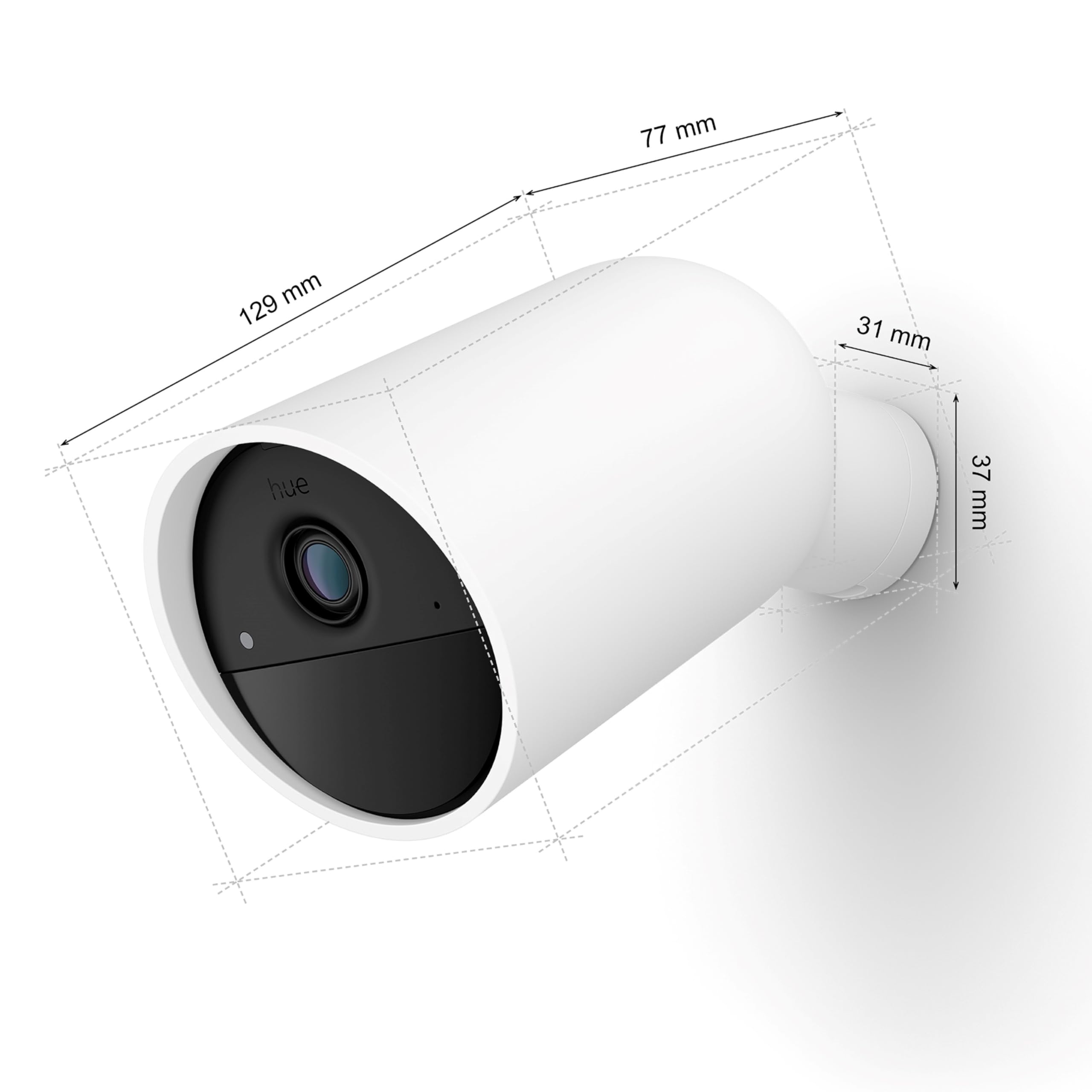 Philips Hue Secure, Caméra HD 1080P sans Fil, Utilisation intérieure ou extérieure, contrôle avec Une Seule Application, Blanc