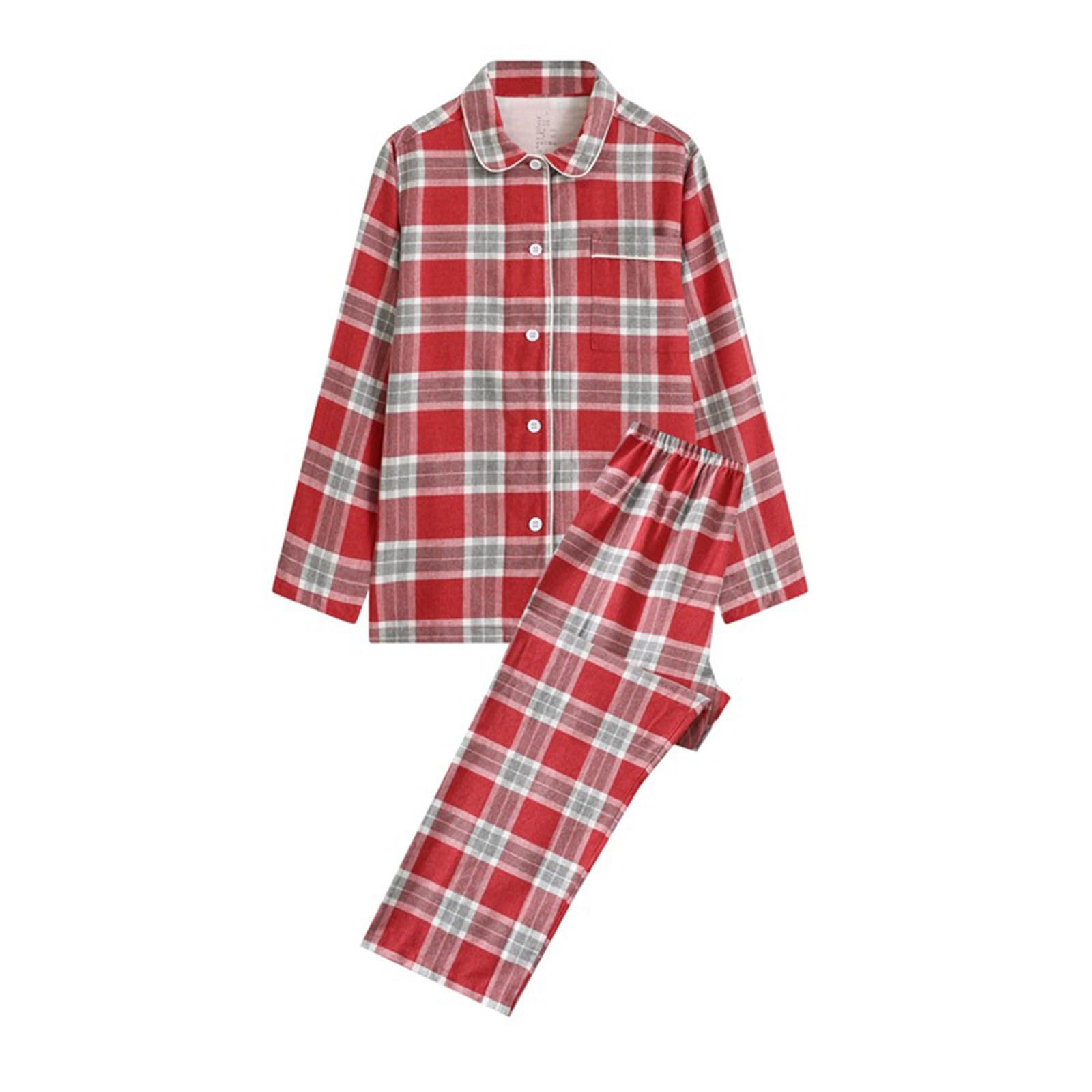Pijamas De Verano Mujer,Conjunto De Pijamas Informales para Mujer, Ropa para El, Pijamas De Pareja De OtoñO E Invierno De AlgodóN